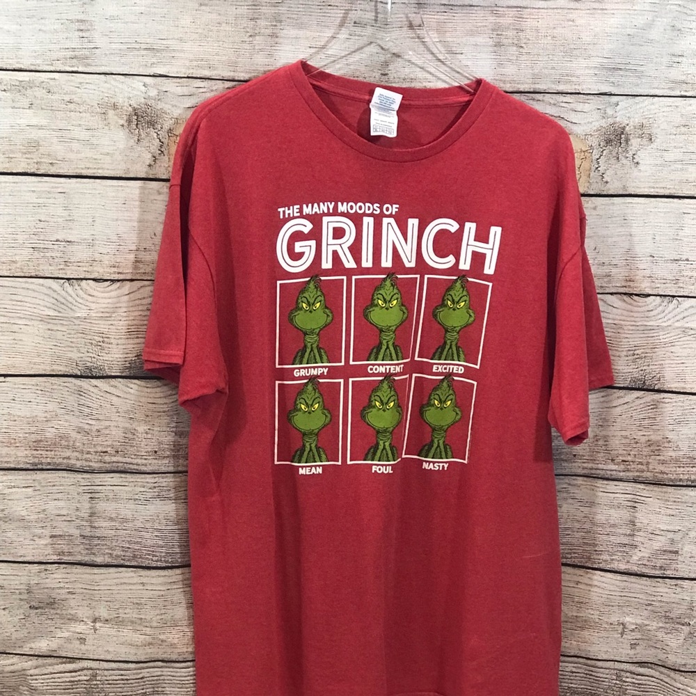 Grinch Red Graphic Funny Mood Men’s XL Tee Shirt